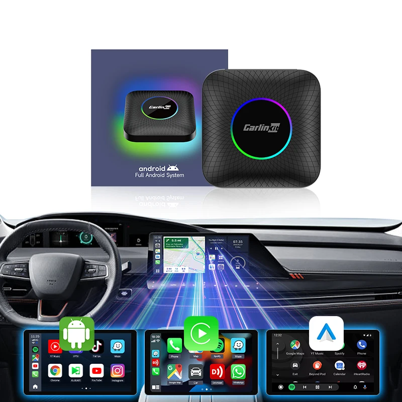 Carlinkit Ambient Wireless Android Auto 4G 64G Supports YouTube Spotify Only Supports Cars with OEM Wired CarPlay