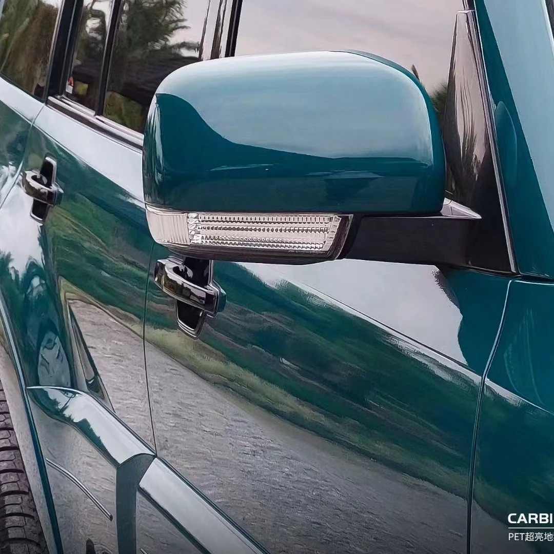 Beste kwaliteit kleurrijke auto bubble wrap vinyl inpakpapier PET glanzend helgroen koolstofvezel vinyl