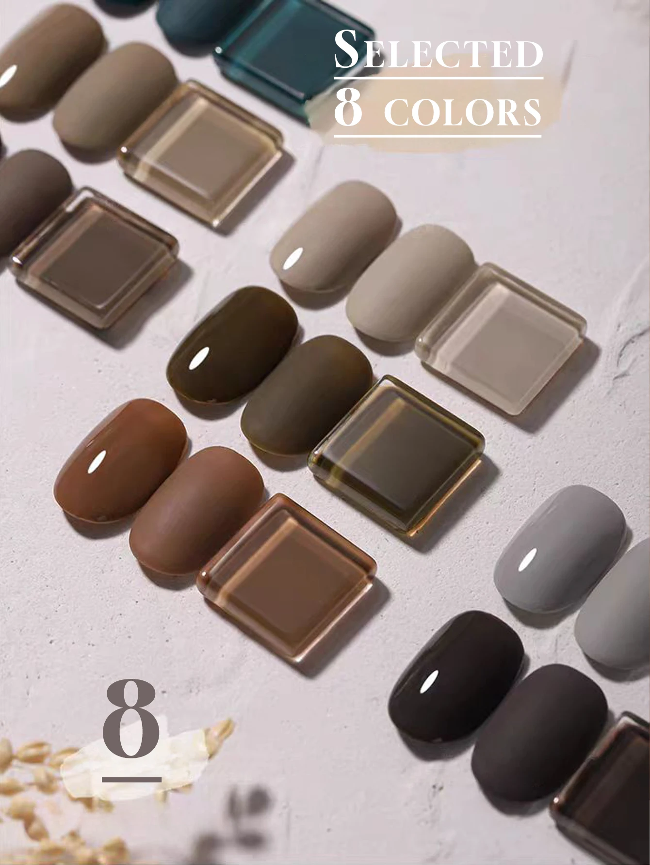 1-8 pçs 12ml mocha leite chá gel unha polonês 2025 outono e inverno mais vendido bonito branco marrom verde suprimentos da arte do prego