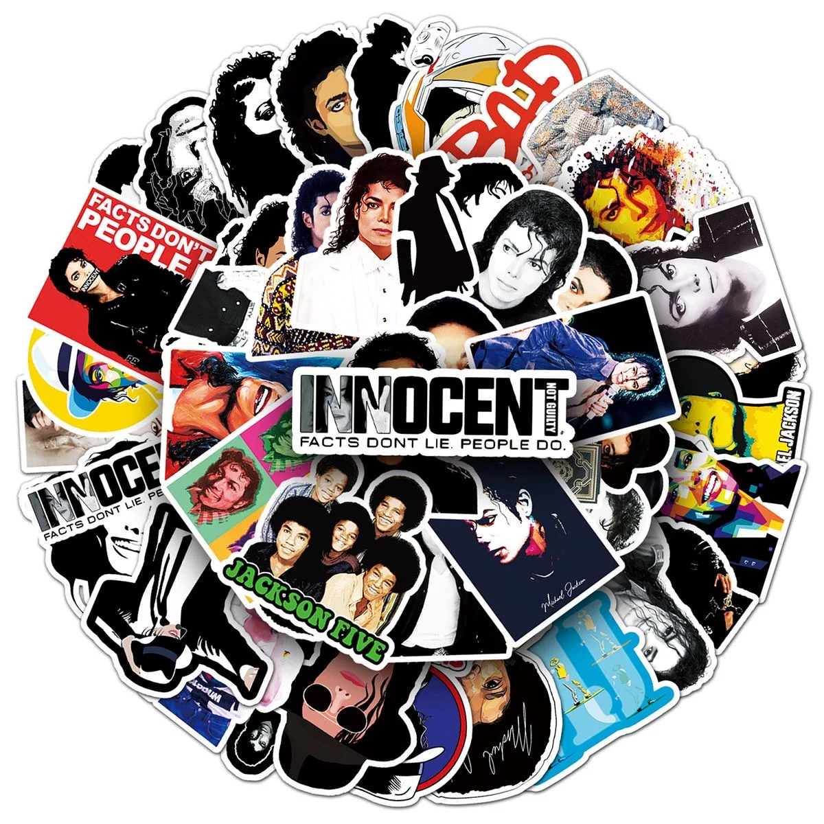 50Pcs Michael Jackson Graffiti Stickers Water Bottle Laptop Phone Bicycle Luggage Case Skateboard Phone Sticker Decor Props