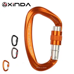 Xinda 25kN-mosquetón en forma de D, hebilla de seguridad para escalada, puertas de tornillo, mosquetón de bloqueo maestro, equipo de escalada en roca al aire libre