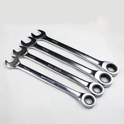 6mm-8-10-12-13-14-17-18-19-21-22-24-30-32mm Chrome Vanadium  Ring Gear Ratchet Wrench Reversible Ratchet Combination Spanner Set