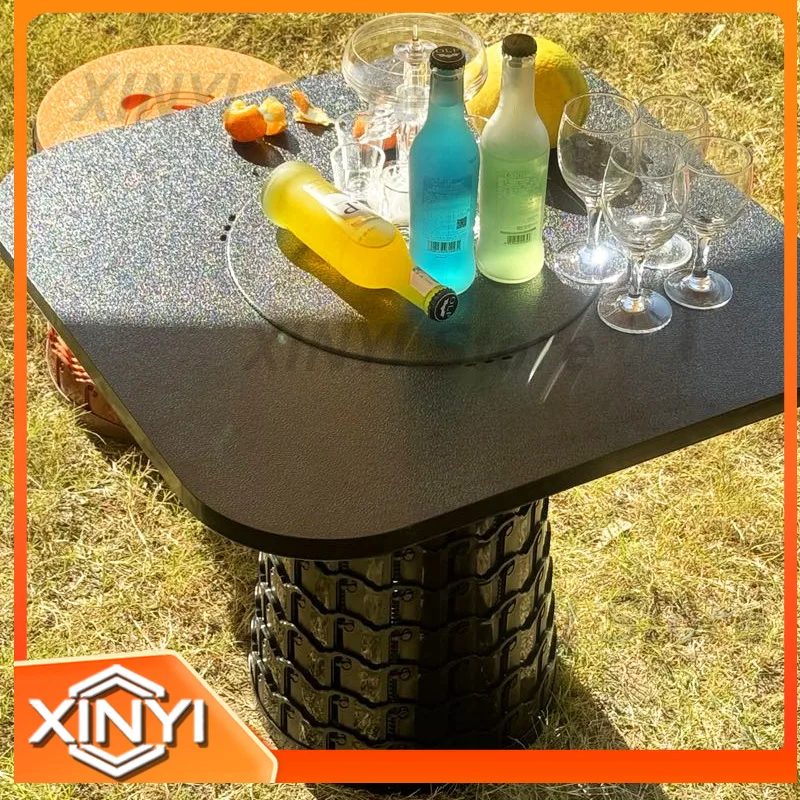 Outer Folding Table and Chair Set Portable Plastic Folding Storage Table Leisure Indoor Outdoor Camping Stool
