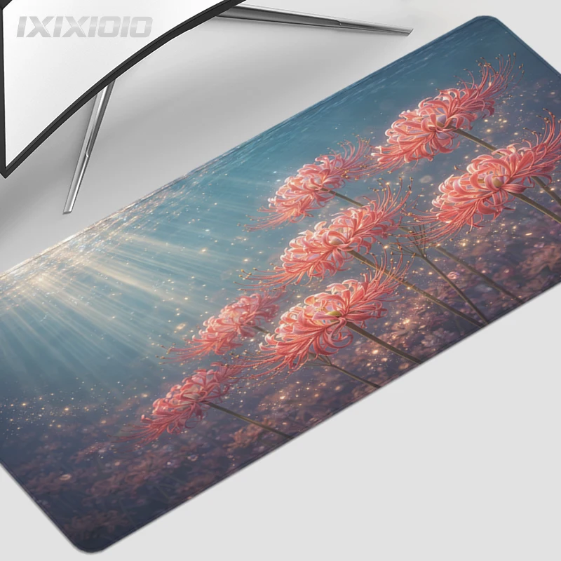 Spider Lilies Mouse Pad Gaming XL Large Custom Mousepad XXL Playmat Carpet Natural Rubber Non-Slip Desktop Mouse Pad