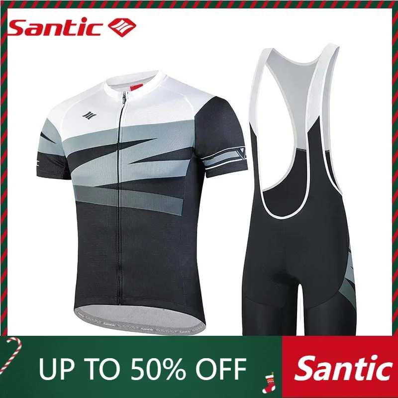 Santic Men Cycling Suits Cyling Jersey Bib Shorts MTB Bike Clothes Bicycle Jersey Sets for Men K20MT146