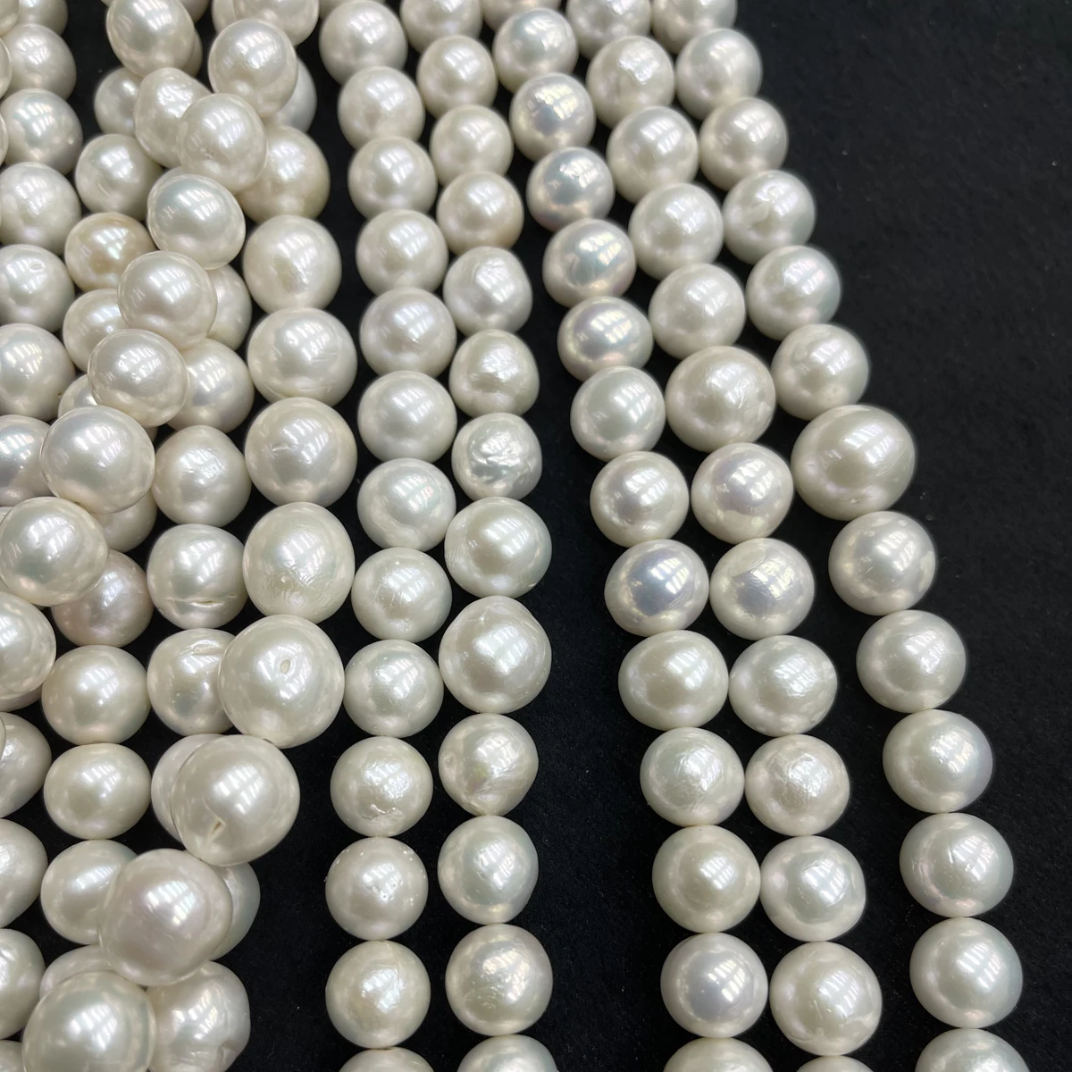10-11-12-14mm Natural Freshwater Large White Edison Pearl Round Bead Jewelry Make DIY Necklace Earring Bracelet Accessory Women - view 2