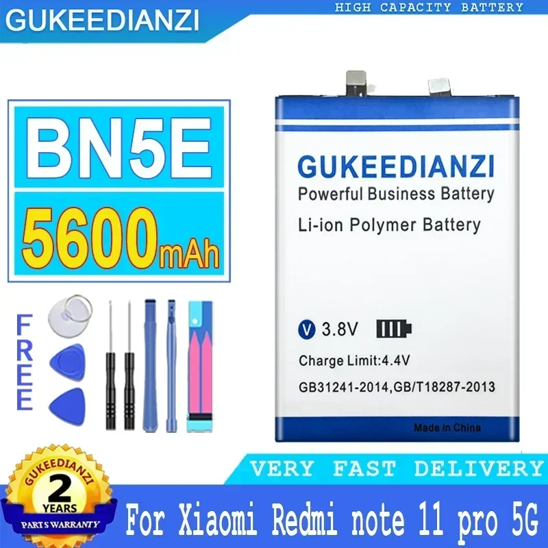 

Mobile Phone Battery For Xiaomi Redmi Note 11 Pro 11Pro 5G/POCO X4 Pro X4Pro 5G Bateria High Capacity 5600mAh BN5E
