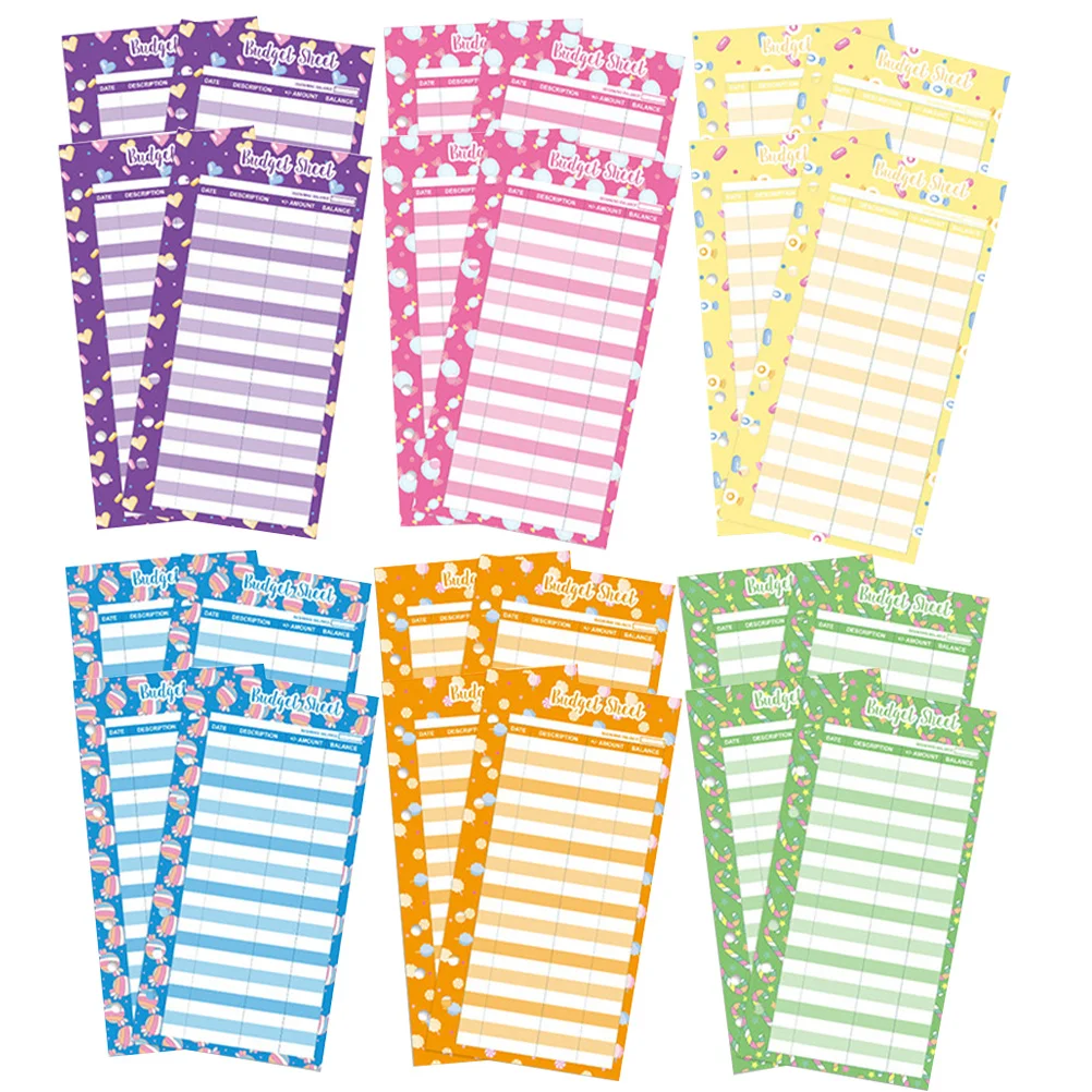 ポータブル予算シート キャッシュバインダー リフィル 50枚 毎日の支出記録カード トラッカー ホームオフィス用品 予算バインダー