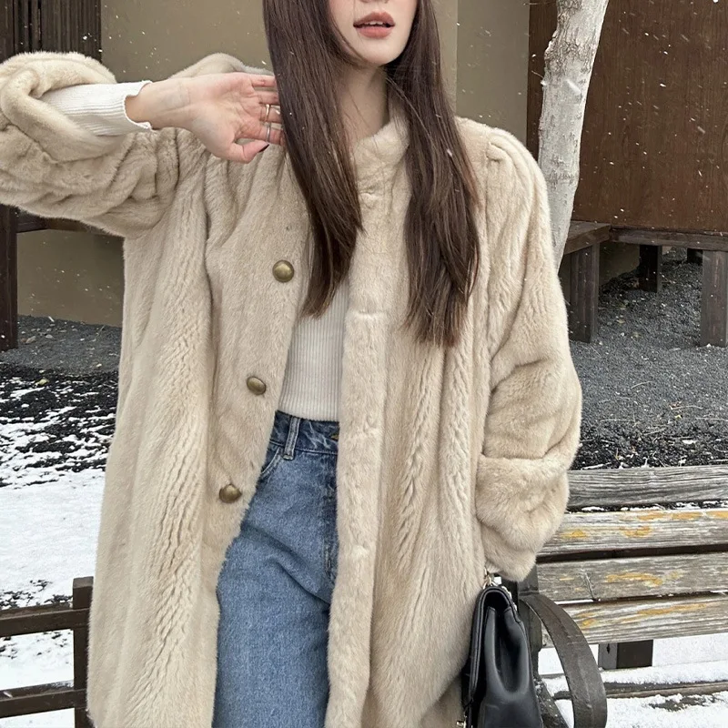 Milieubescherming Nertsenbont Dames Lange Dikke Warme Nertsenjas Damesjas