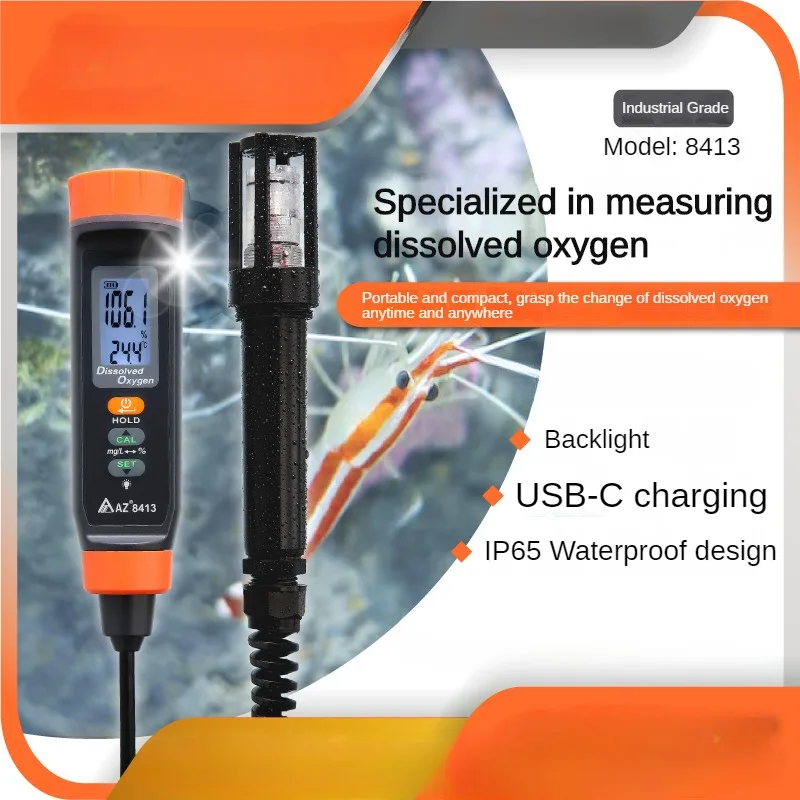 

AZ8413 Portable Dissolved Oxygen Detector Aquaculture DO Instrument Dissolved Oxygen Detector Water Oxygen Content Detector