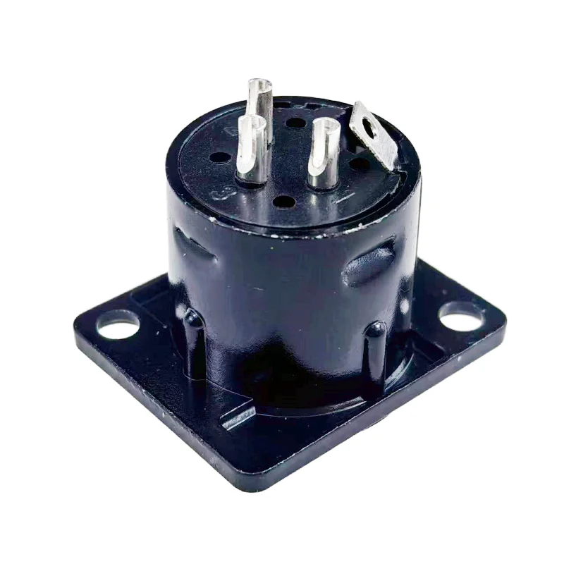 MW Audio 8 Stück 3-Pin XLR Stecker, Schwarzer Metall-Quadrat-Mikrofonanschluss zur Panelmontage für Mischpulte – Detail 8