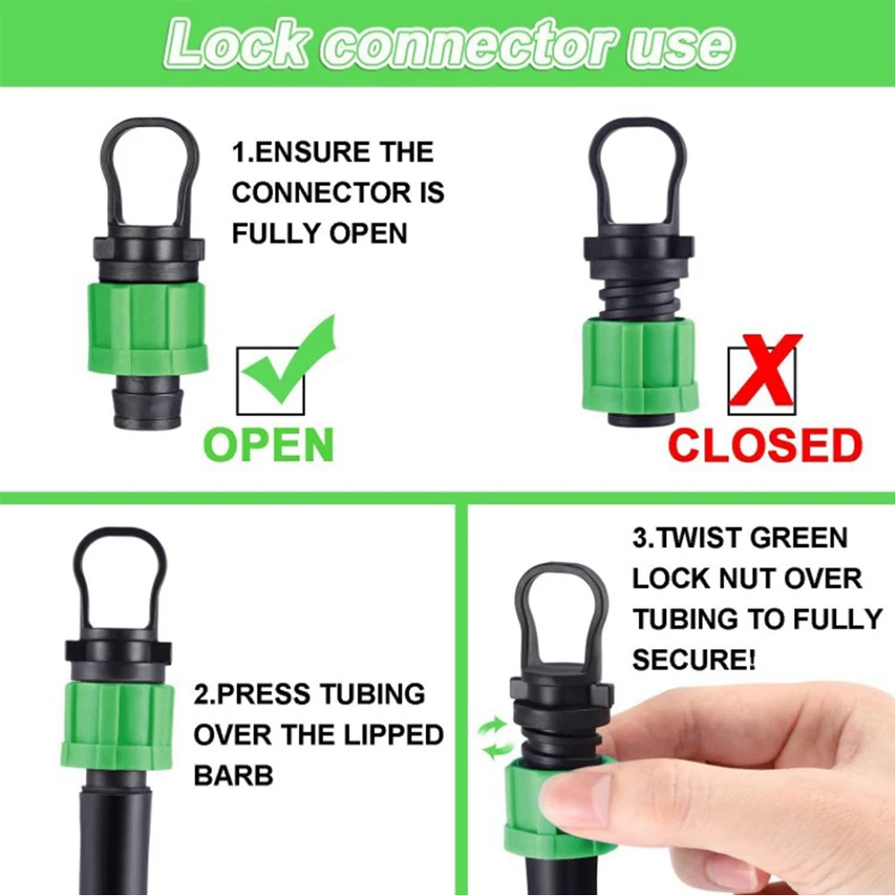 10Pcs Drip Irrigation Tubing Lock Plug 1/2 Universal End Cap Fitting Compatible With 16-17mm Drip Tape Tubing Sprinkler