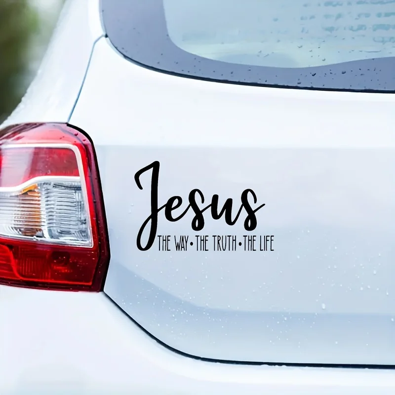 1 Vinyl Jesus Sticker - Christian Faith Car Decal with Bible Verse - Suitable for Windows, Laptops, and Bibles Durable Adhesive - view 3