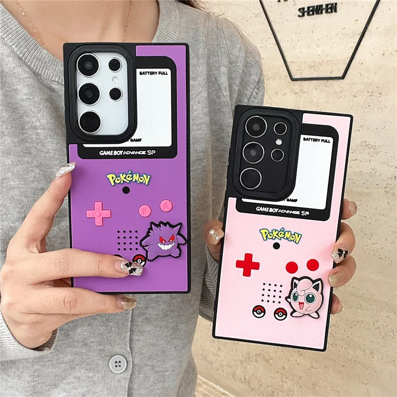 Cartoon-Hüllen Gengar Jigglypuff für Samsung Galaxy S20 S21 S22 S23 S24 S25 Ultra Plus FE S21fe Leder-Prägedeckel