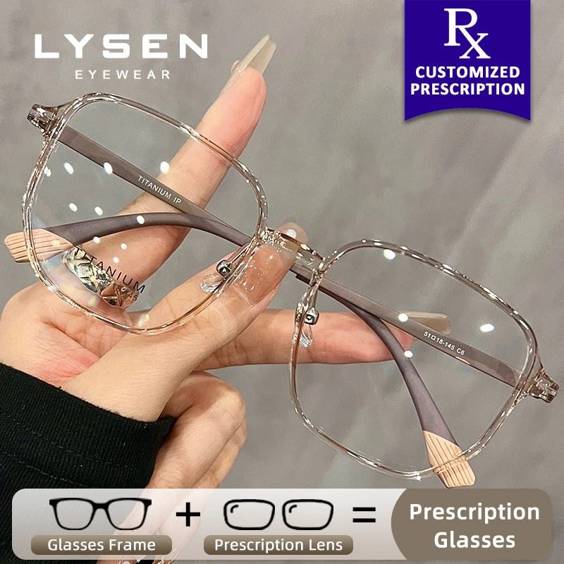 

LYSEN Fashion Square Lady Photochromic Prescription Glasses Myopia Anti Blue Light Computer Glasses Progressive Reading Eyewear