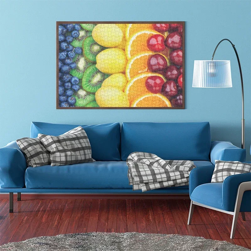 Rompecabezas de frutas para adultos, pinturas al óleo, juguetes reductores del estrés, regalo de Navidad, 72x50cm, 1000 piezas