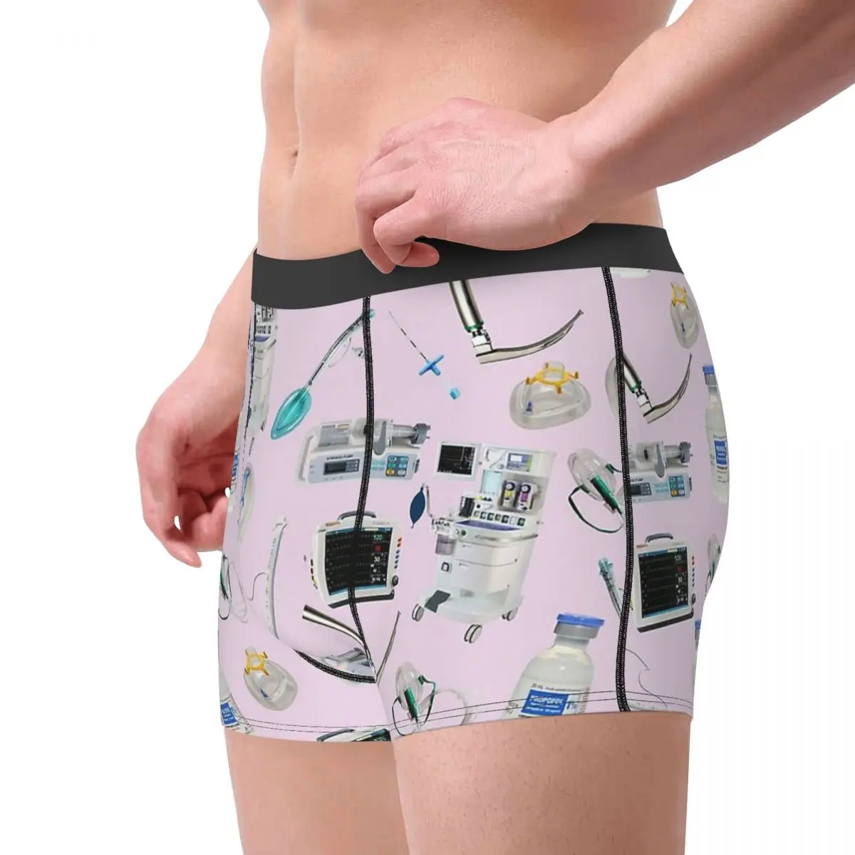 Tools Of The Trade PALE Anesthesia Anaesthesia Pink Medical Doctor Underpants Panties Men's Underwear Sexy Shorts Boxer Briefs