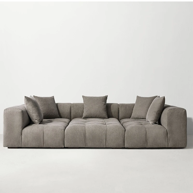 Wabi-sabi wind living room tofu block, free combination medieval module sofa