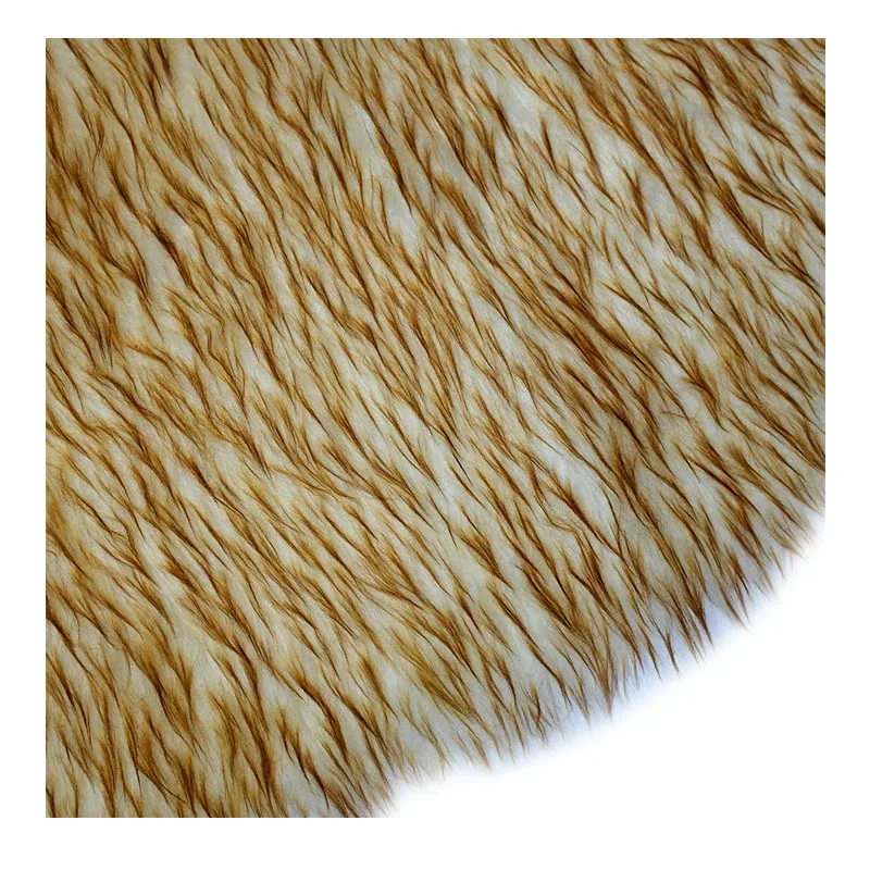 160*100cm  fluffy fourrure beige dyed tip artificial plush faux fur fabric for coat pillow case vest fausse fourrure tissu