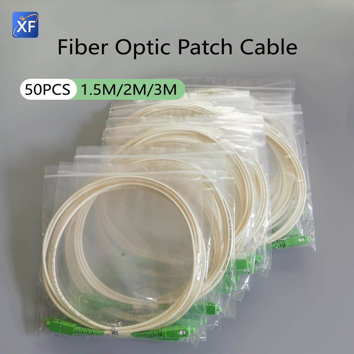 

50PCS Fiber Optic Cables SC/APC-SC/APC Fibra Optica Indoor FTTH 1.5M/2M/3M Optical Fiber Cable Bend Insensitive Extension Cord