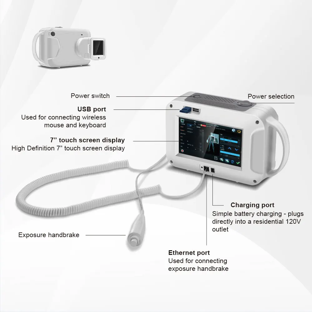 

Unique Tiny Design Portable X-ray Battery-Powered Digital Imaging XRAY Machine For Orthopedics Spine Limbs Veterinary Use