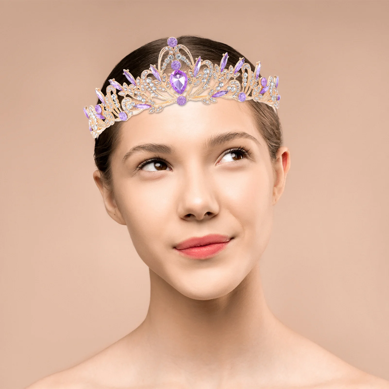 

Vintage Bridal Crown Headdress Delicate Elegant Headband for Wedding Birthday Prom Cosplay Celebration Party Accessories