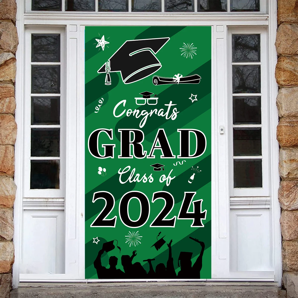 Happy Graduation Hanging Flag Congrats Grad Porch Door Banner Congrats Grad Party Decor Class Of 2024 Photography  Party Decors