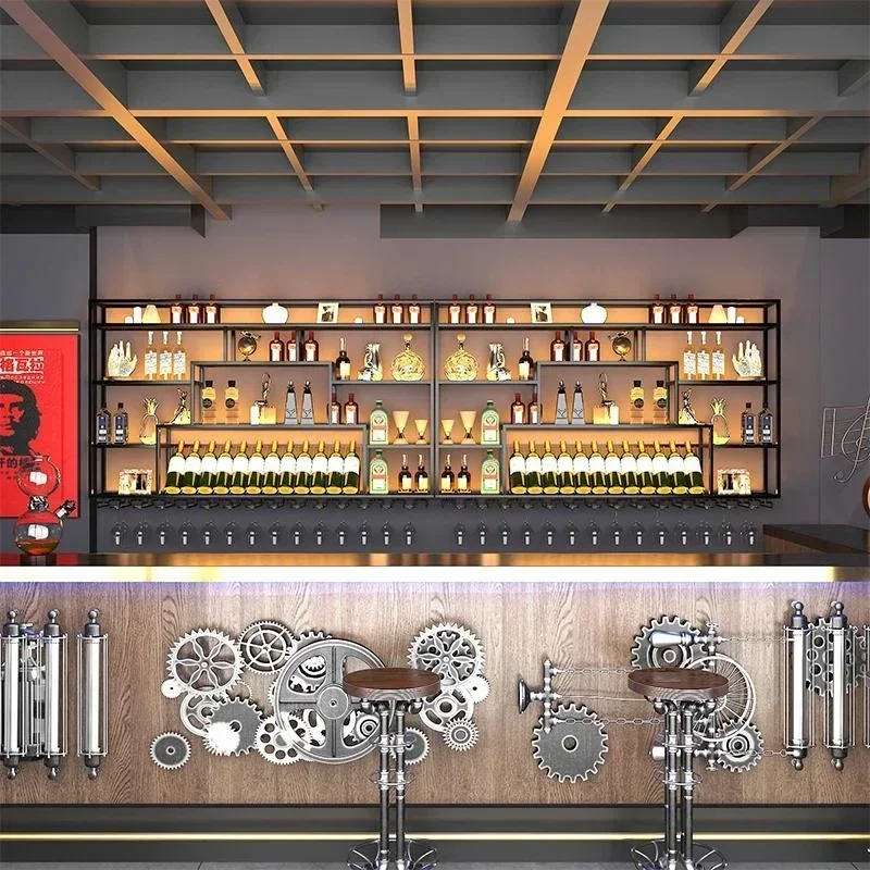 

Полка для хранения бутылок, плавающий барный шкаф, передвижной коммерческий органайзер для кофе, винный шкаф, магазин напитков, мебель Vinoteca