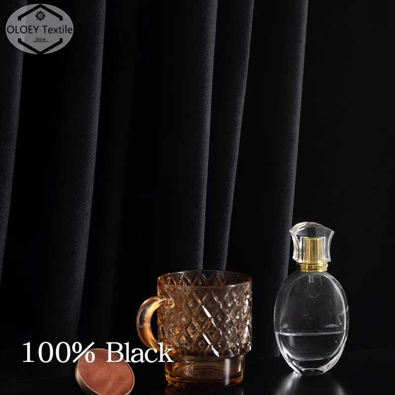 

Black Velvet Curtains American Style Fully Lightproof Sunproof Bedroom Living Room Stage Drapes Modern New Velvet Fabric Custom