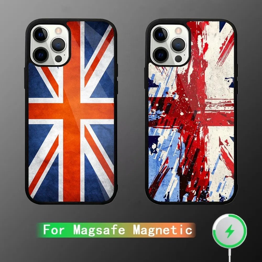 Union Jack British UK Flag Phone Case For iPhone 15,14,13,12,11,Plus,Pro,Max Mini Magsafe Magnetic Wireless Charging