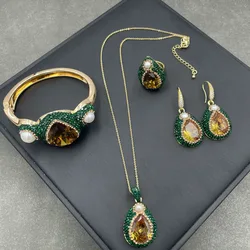 Türkiye Sultan Stone Jewelry Set Women's Personalized Fashion Simple Elegant Luxury Lady Clothes with Fine Accessories