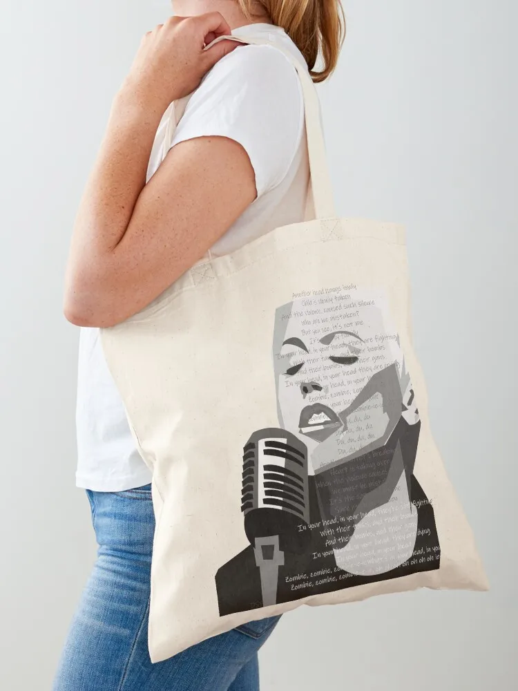 Dolores O'Riordan. Zombie Lyrics Tote Bag bags luxury women Big bag women shopping bags foldable