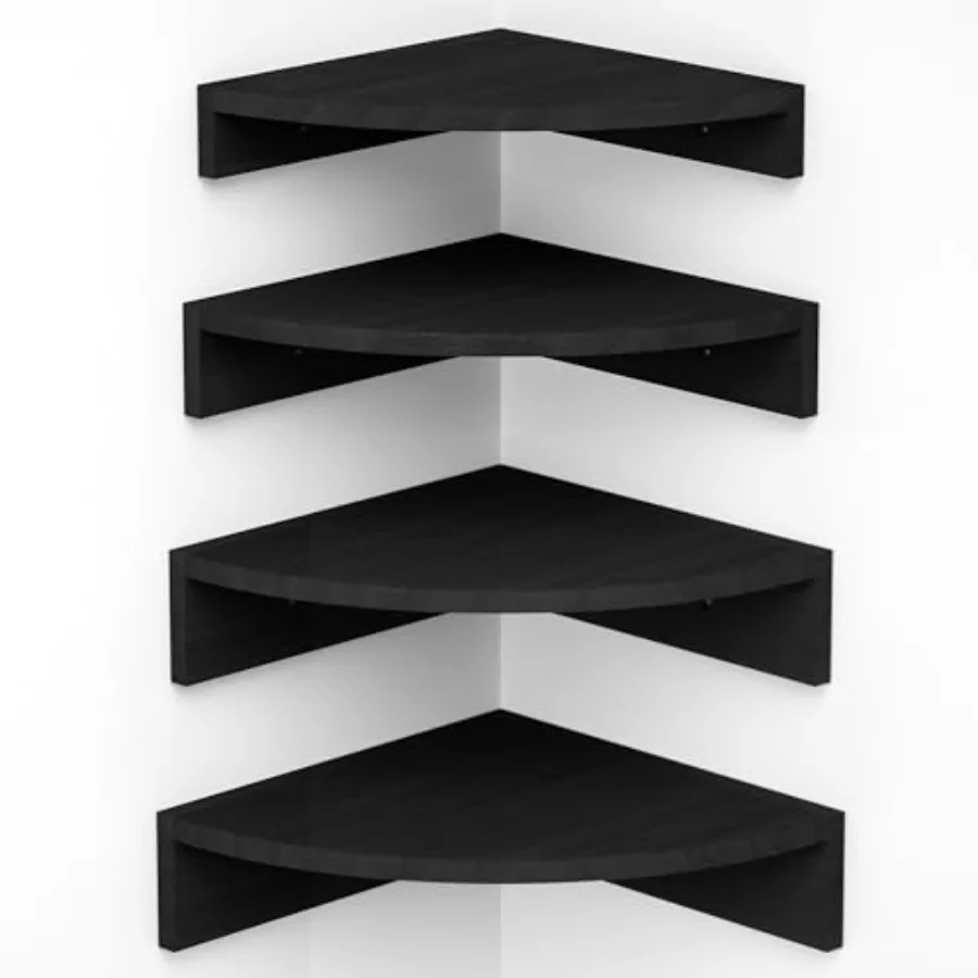 

Corner Wall Shelf, Floating Shelves Wall Mount, Rustic Wood Shelves for Bedroom, Living Room, Bathroom, Entryway, Garage for Be