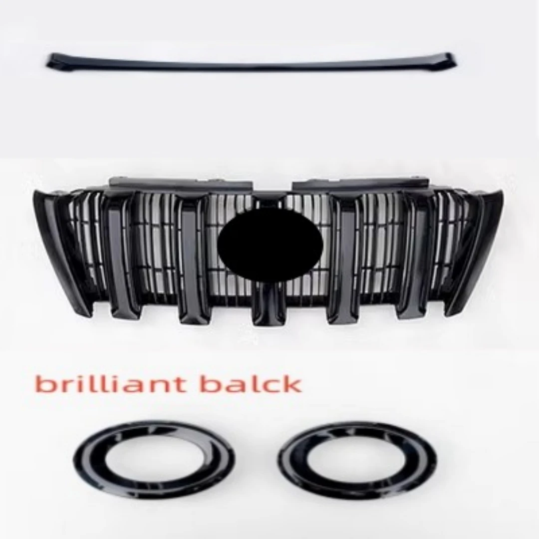 grill mask fog lamp frame strip trim for Toyota Prado 2700 4000 style 2010-23 convert brilliant matte black auto accessories