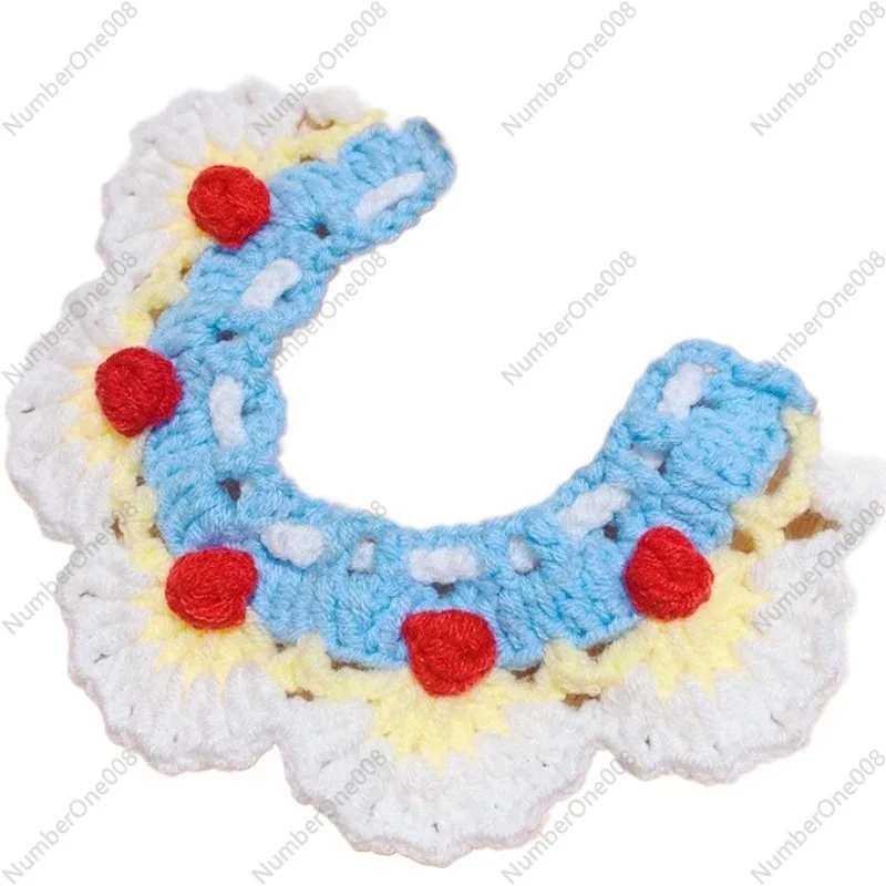 Snow White Pet Scarf Knit Dog Bib Cat Bandana Drool Cloth