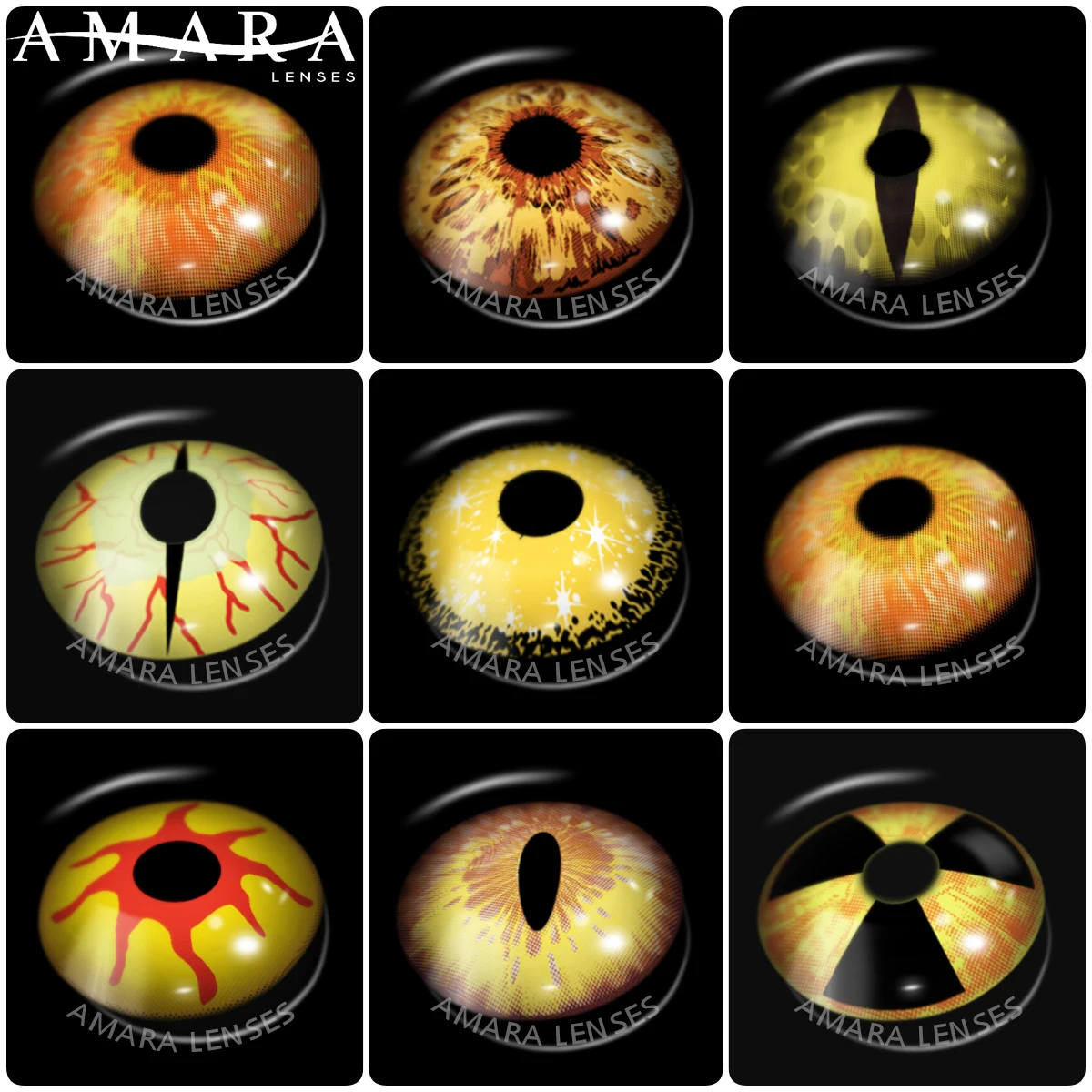 AMARA-lentes de contacto de Color amarillo para maquillaje de ojos, lentes de contacto de belleza para ojos, lentes de Color para Cosplay, accesorios de Anime