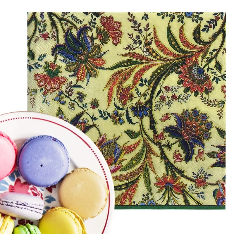 10/20pcs 33cm 2Layer Holiday Party Colored Napkins Bohemian Style Disposable Tissue Placemats DIY Decoupage Paper