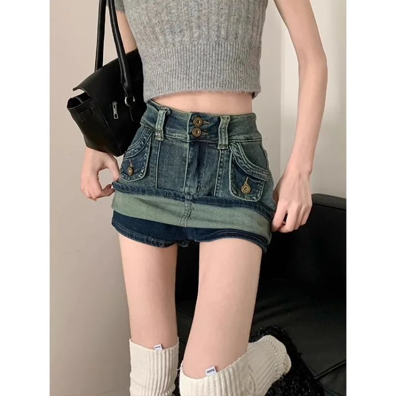 High-waisted Retro Denim Half Skirt for Women Summer New A Word Spicy Girl Slim Sexy Y2k Skirt Trousers Package Hip Mini Skirt