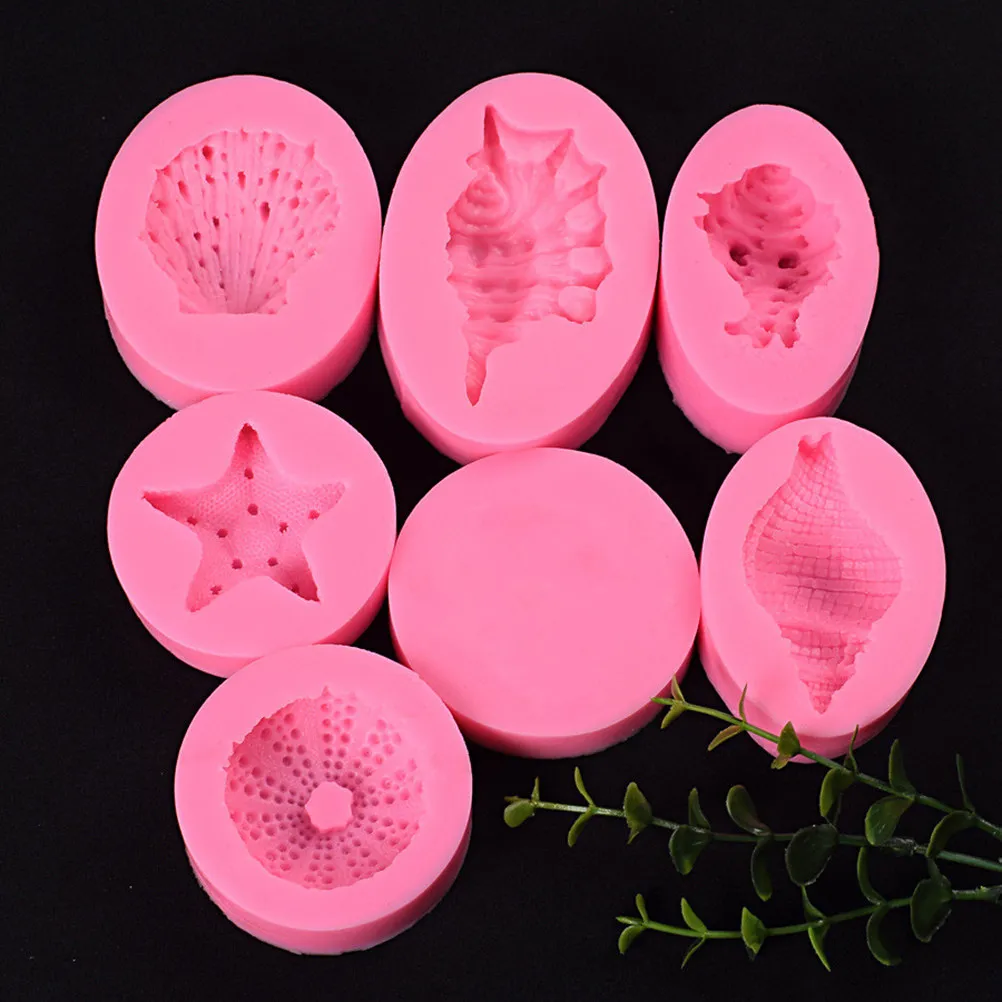 

Набор из 6 силиконовых форм в виде ракушек для выпечки, шоколада, мастики, десертов, серия «Океан», форма для кексов, инструмент для выпечки, форма для десертов серии «Океан»