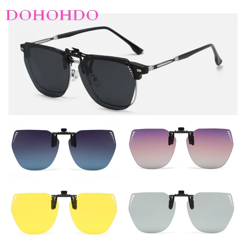 Polarized Night Vision Sunglass Photochromic Lenses Clip-On Sunglasses Sports Anti-Glare Driving Eyewear Women Man Goggles UV400