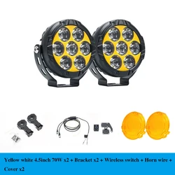 5 Inch 140W High Bright LED Spotlight Work Fog Light Motorcycle Explorers Offroad 4x4 ATV Accessories Two-color For BMW R1200GS