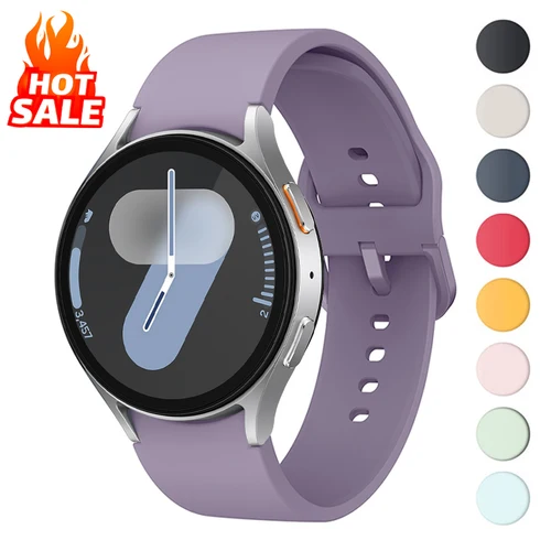 Correa de silicona para Samsung Galaxy Watch 7 6 5 4 FE 44mm 40mm/6 Classic 43mm 47mm/5 pro 45mm pulsera deportiva Galaxy Watch 7