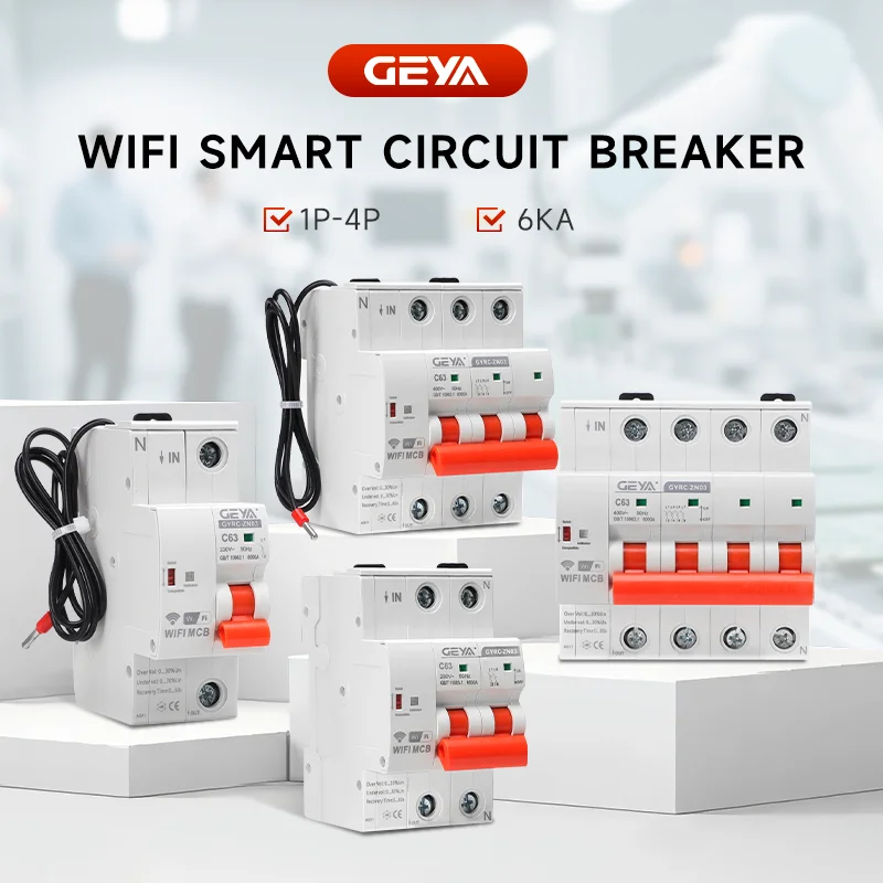 

TUYA WiFi Smart Circuit Breaker Short Circuit Protection Timed Smart Reclosing Intelligent Tming Switch Remote Control 1P-4P