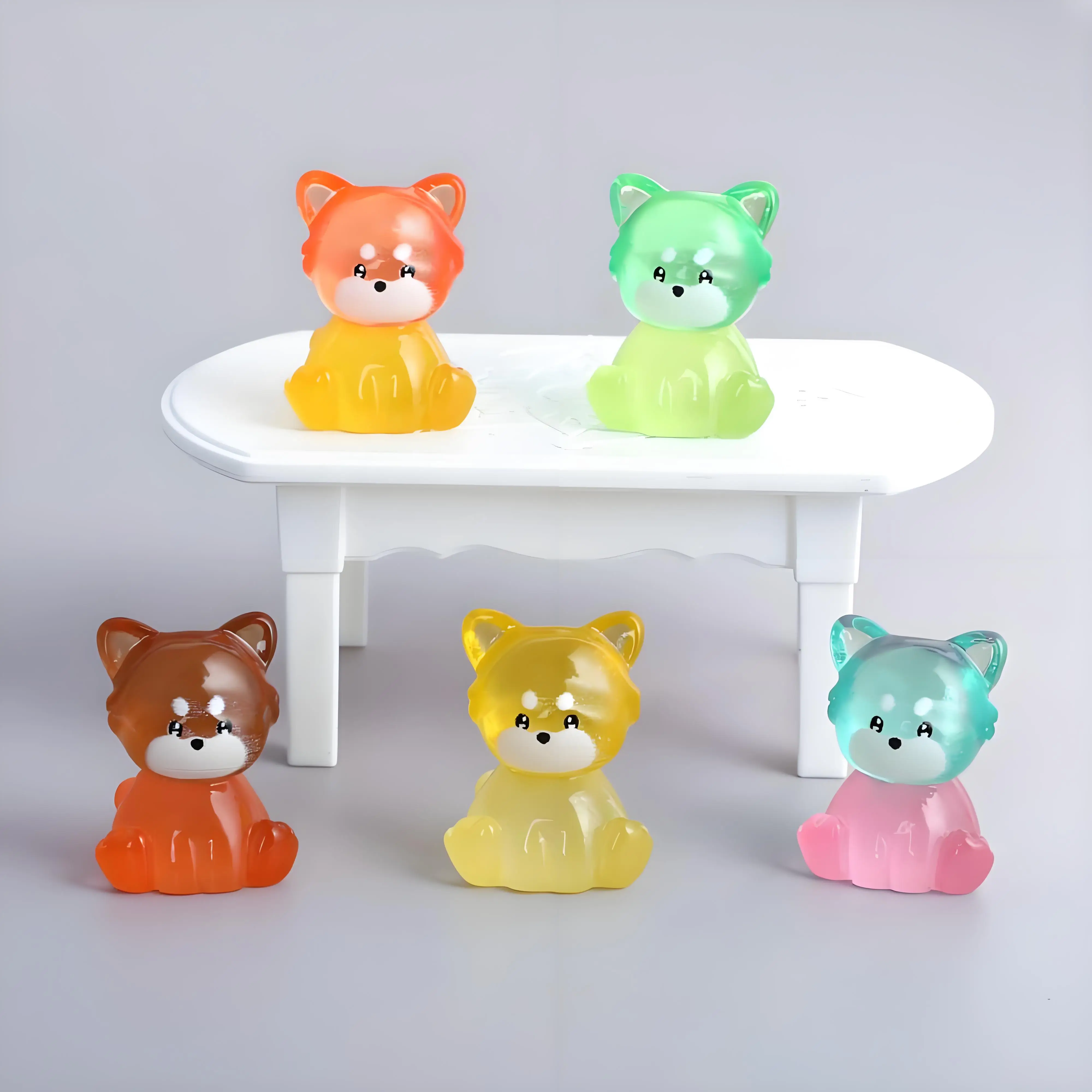 10/20 قطعة مضيئة صغيرة الراتنج الراكون توهج في الظلام الراكون الملونة الحيوانات الصغيرة أرقام حلية DIY بها بنفسك بوعاء النبات ديكور