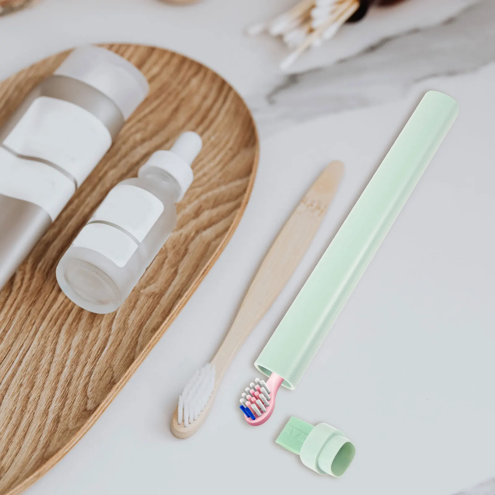 

Lasting Toothbrush Storage Cases Travel Essentials Brush Container Portable Toothbrush Box Household Holder 2Pcs Green