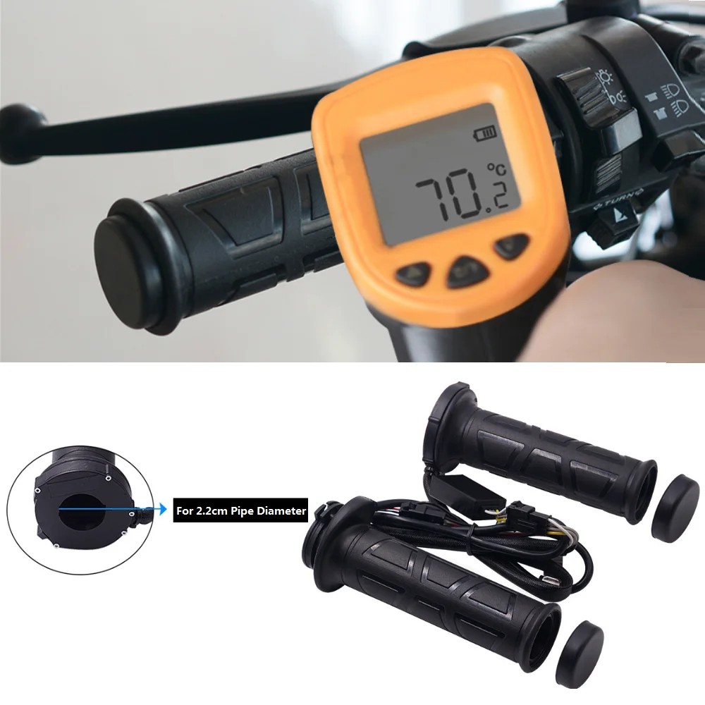 

12V Motorcycle Handlebar Electric Hot Heated Grips Handle Handlebar Warmer Silicone Protective Cover for 22MM Inside Diameter