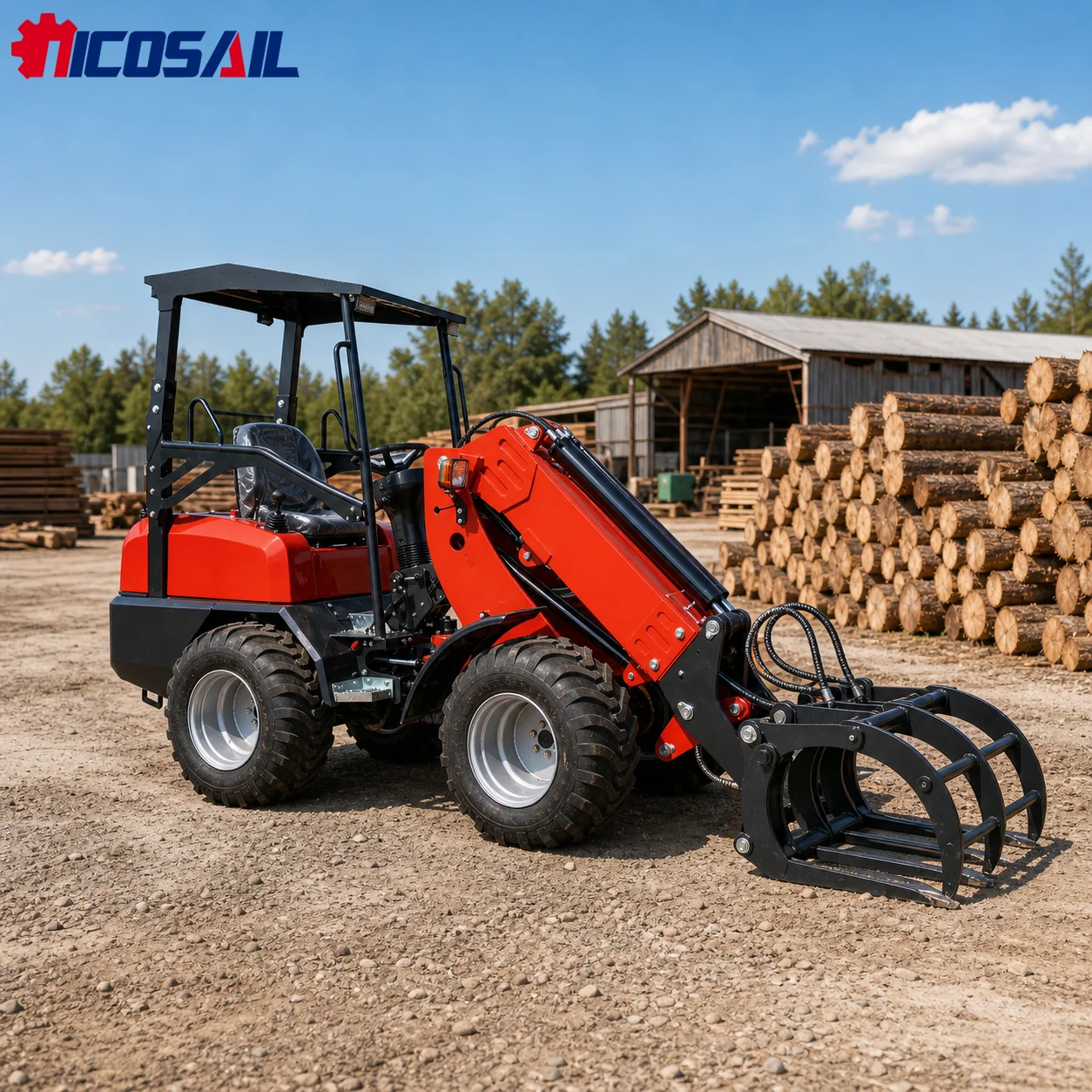 Cargadora de Ruedas Telescópica ZL918, Mini Cargadora Frontal Compacta, Cargadora Articulada Hidráulica de 800 kg, Máquina Agrícola con Certificación CE