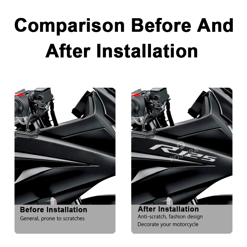 POSFIRA دراجة نارية ملصق شارات الفينيل لياماها YZF R125 2008-2025 2024 2023 2022 2021 2020 2019 2009 2012 2013 اكسسوارات
