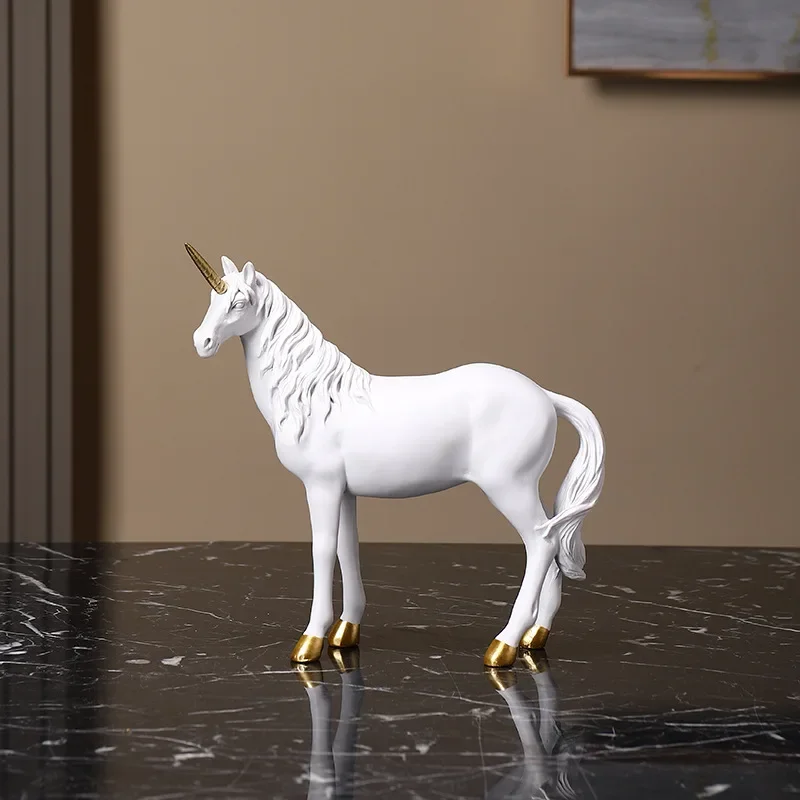 Creative simple unicorn resin crafts decoration tabletop office Living Wine Room Cabinet TV Cabinet Home Decoration