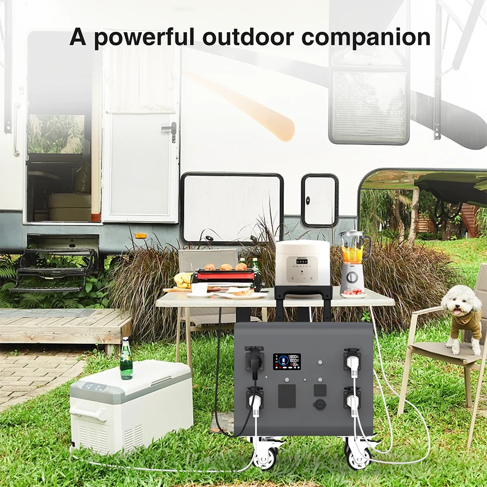LED Light Solar Lamp Emergency Power Supply Digital Display Energy Storage LiFePO4 Battery DC Power Station 3000W Power Station